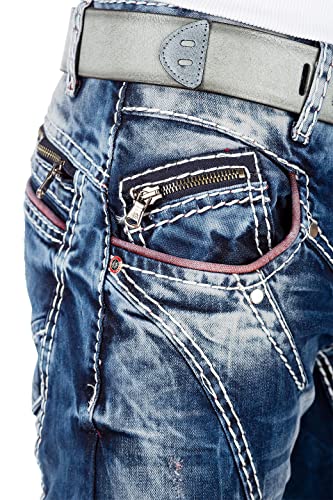 51qhhdlr5al 1.jpg Cipo & Baxx Herren Jeans – Stylische Regular-Fit Denim mit Stone-Washed-Design & Used-Look | Bequeme & modische Jeans fü