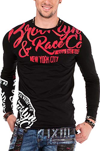 51eoldx4qnl.jpg Cipo & Baxx Herren Langärmel-Shirt Schwarz