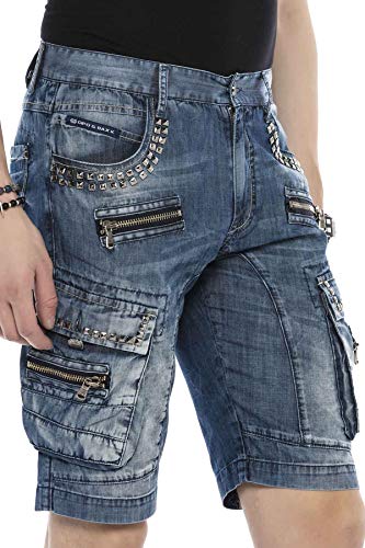 51ipnbqqgbl.jpg Cipo & Baxx Herren Premium Jean Short Denim Freizeit Bermuda Hose | Cipo & Baxx Herren Cargo Premium Jeans Freizeit Kur