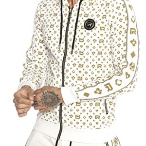 Redbridge Designer Hoodie – Luxus-Streetwear Sweatjacke mit Reißverschluss und Allover-Muster – für Streetstyle-Fans im