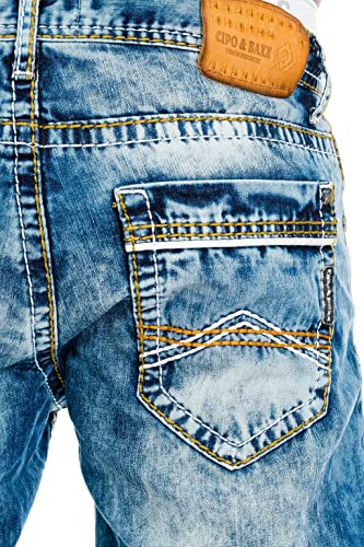 51qv5liumwl.jpg Cipo & Baxx Herren Jeans Hose mit Nähten für Stadtgebrauch comfortale Bequemlichkeit im Design mit flexibler Tailoring 3