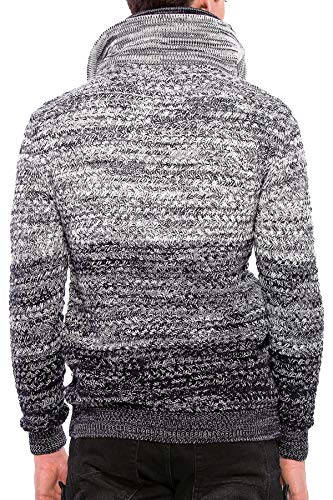 51vzypcqwil.jpg Cipo & Baxx Herren Grobstrick Pullover mit Doppeltem Stehkragen und Meliert Muster Designs