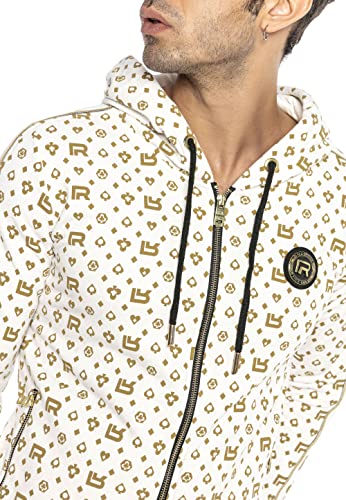51vmcfd22sl.jpg Redbridge Designer Hoodie – Luxus-Streetwear Sweatjacke mit Reißverschluss und Allover-Muster – für Streetstyle-Fans im