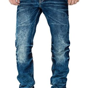 Cipo & Baxx Herren Jeans – Stilvolle Regular-Fit Denim mit Kontrastnähten | Bequeme & Modische Jeans für Männer | Stone-