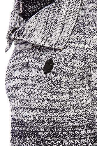 61fw3ppxncl.jpg Cipo & Baxx Herren Grobstrick Pullover mit Doppeltem Stehkragen und Meliert Muster Designs