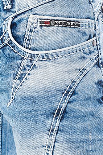 61tko7vk79l.jpg Cipo & Baxx Herren Jeans Hose mit Nähten fürComfort und Stil imUrbanen Alltag mitStretch-Funktion undVarious Fit Optione