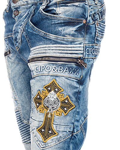 61z2b4ofldl.jpg Cipo & Baxx Herren Nähte Jeans Hose - Duftig und bequem -größe 32x32