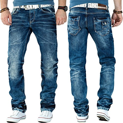 61aazwgrdhl.jpg Cipo & Baxx Herren Jeans – Stilvolle Regular-Fit Denim mit Kontrastnähten | Bequeme & Modische Jeans für Männer | Stone-