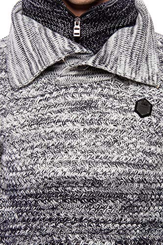 61fwcscl6ml.jpg Cipo & Baxx Herren Grobstrick Pullover mit Doppeltem Stehkragen und Meliert Muster Designs