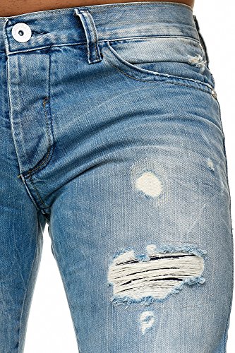 61ffml9hj5l.jpg Redbridge Jeans Herren Destroyed Denim Jeanshosen Regular Fit RB-157 RB-162 RB-171 Trendige Gerissen Jeans Hose für Männ