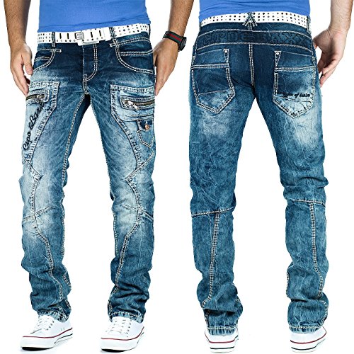 61lfkoqwqkl.jpg Cipo & Baxx Stylische Herren Jeans – hohem markanten Details & Regular & Slim Fit | Stonewashed & Used-Effekte für Männe
