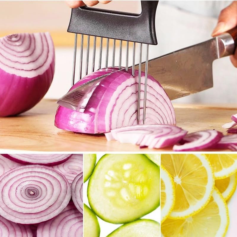 61svjlj0l.jpg Miczoe Zwiebelschneider Halter - Küchenhacker Zum Schneiden Für Zwiebeln - Hilfswerkzeug Zum Feinschneiden - 1 Stück